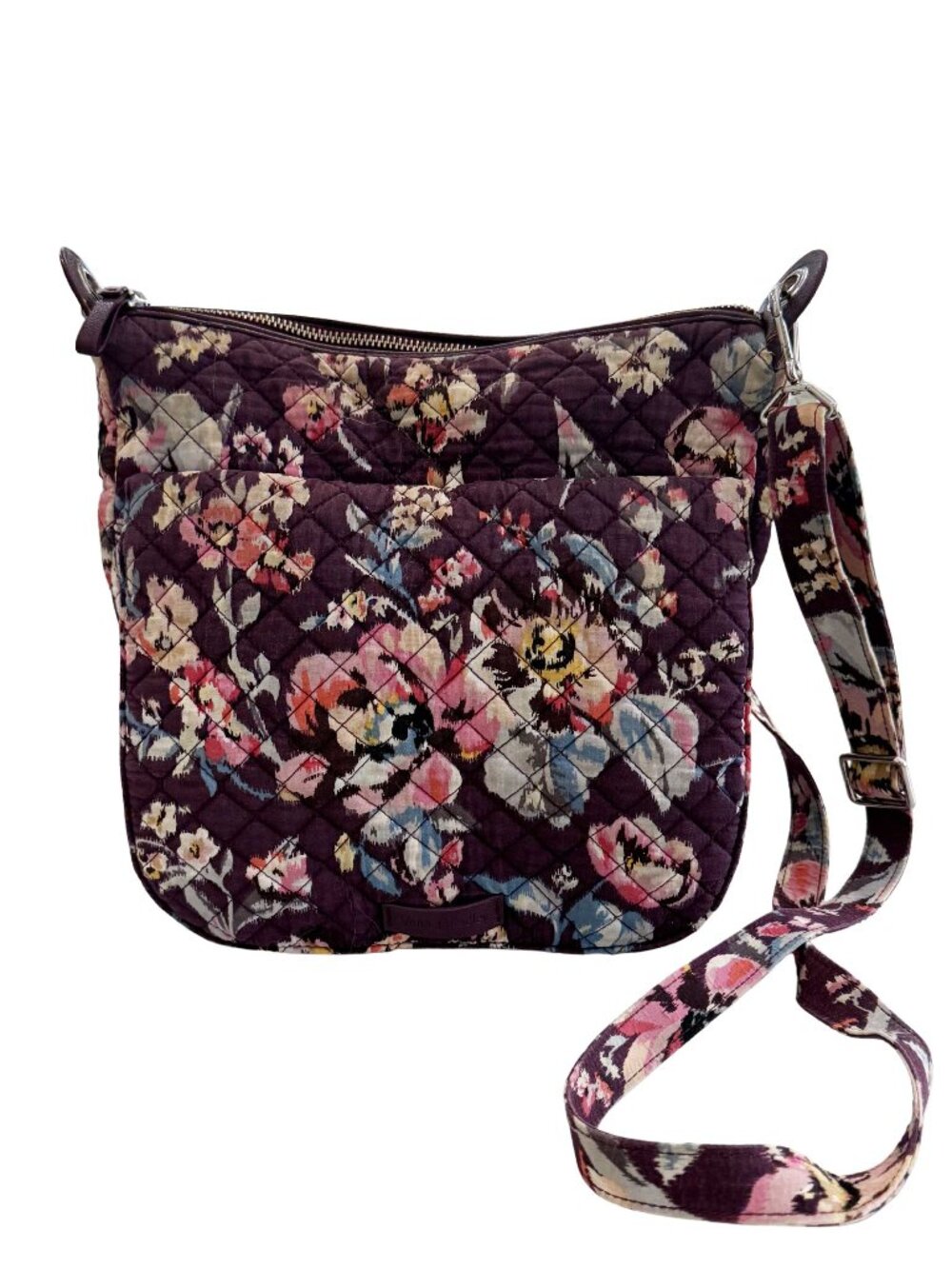 Vera Bradley Quilted Floral Shoulder Bag — Adjustable Strap, Zipper Closure